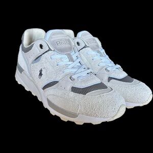 Polo by Ralph Lauren Men's White and Gray Suede Sneakers NWOT